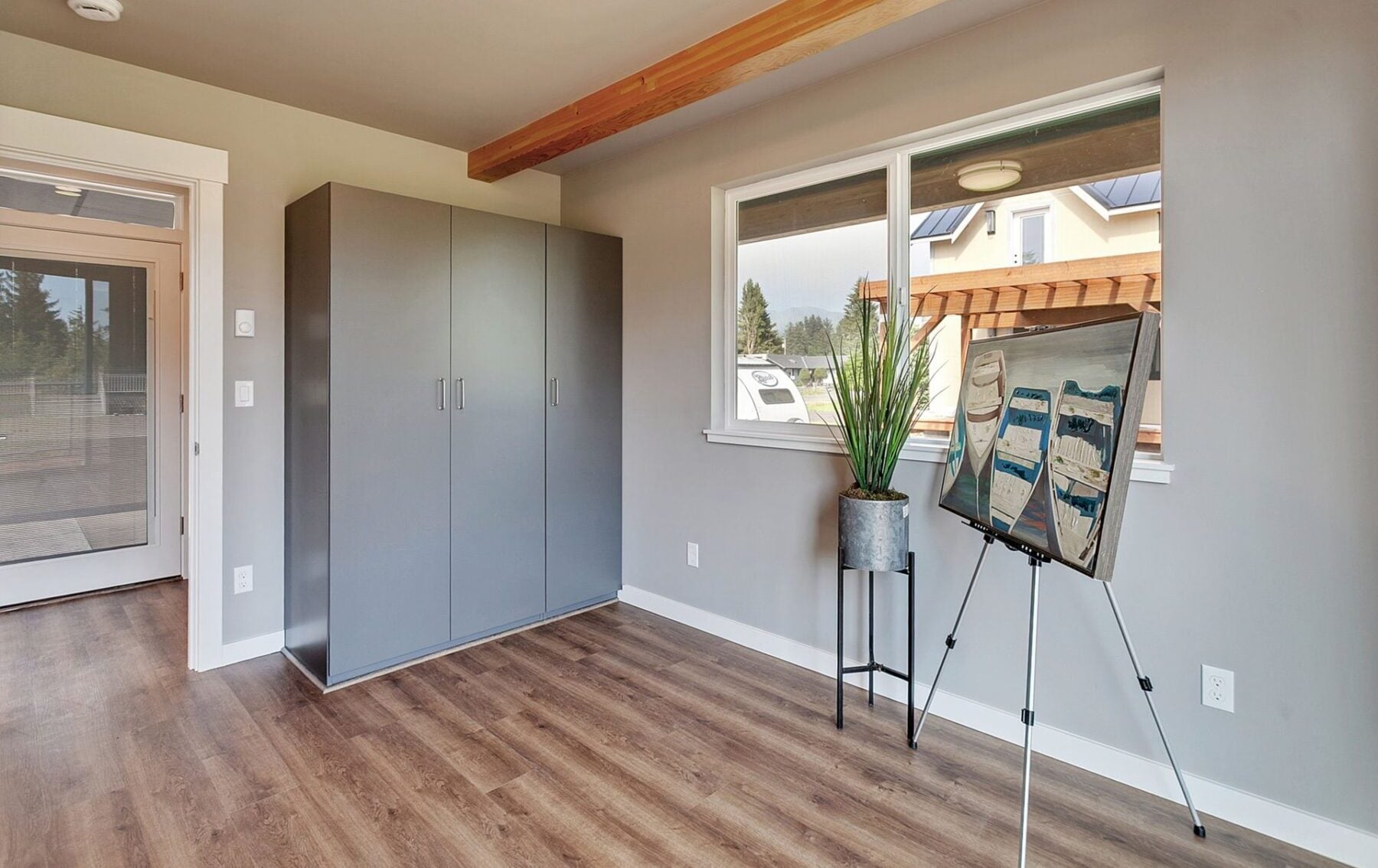 Stylish interior of a modular shipping container home featuring eco-friendly materials and versatile design elements.